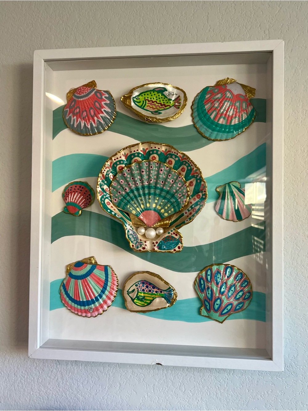 Waves of Whimsy - 11” X 17” Shadow Box - Wall Art - One of a Kind Handmade Art